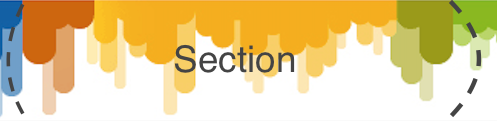 Four overlapping color sections in the eBay header