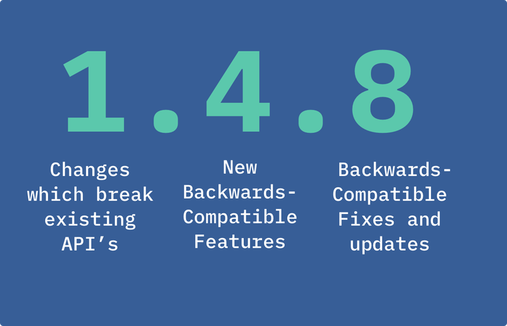 Semantic version components: major, minor, and patch